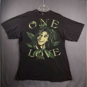 Vtg Bob Marley One Love Tshirt Skyland Free‎ 3 By Tideeb USA 90s Y2k Holes